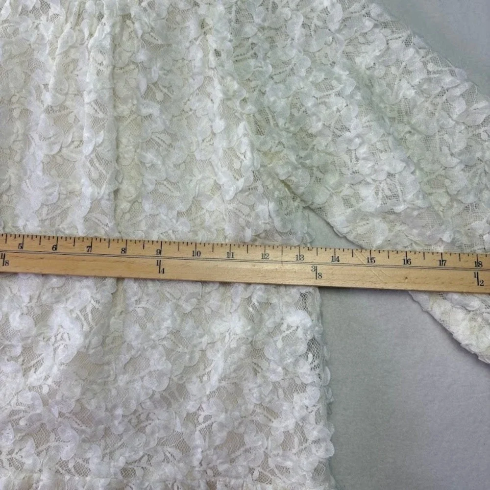 Zara Lace Dress Kids Size 7 White Good Tiered Ruffle Long Sleeve Mock‎ Neck